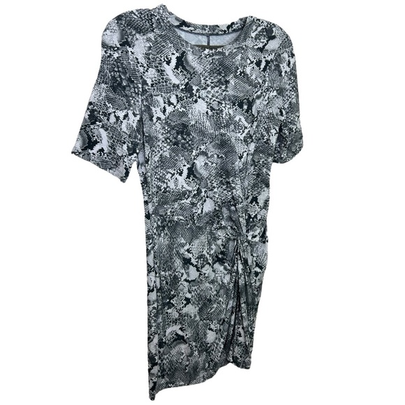 ENZA COSTA, Women’s Mini Dress in ‘Boa’ Side Knot, Crew-Neck, Black/White Medium - Picture 5 of 14